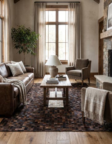 5' 1 x 8' Cowhide Stocks Rug