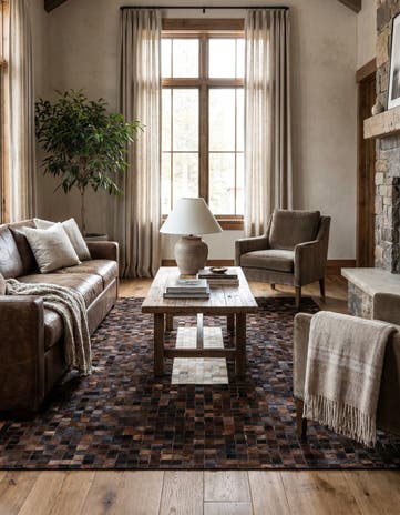 5' 1 x 8' Cowhide Stocks Rug