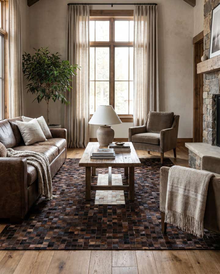 5' 1 x 8' Cowhide Stocks Rug