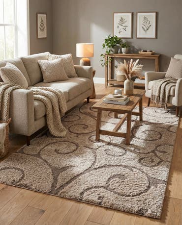  5' x 8' Botanical Shag Rug