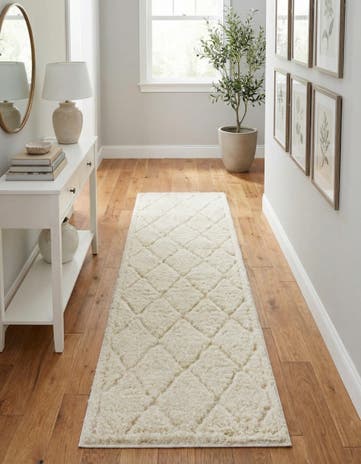 2' 7 x 12' Lattice Shag Runner Rug