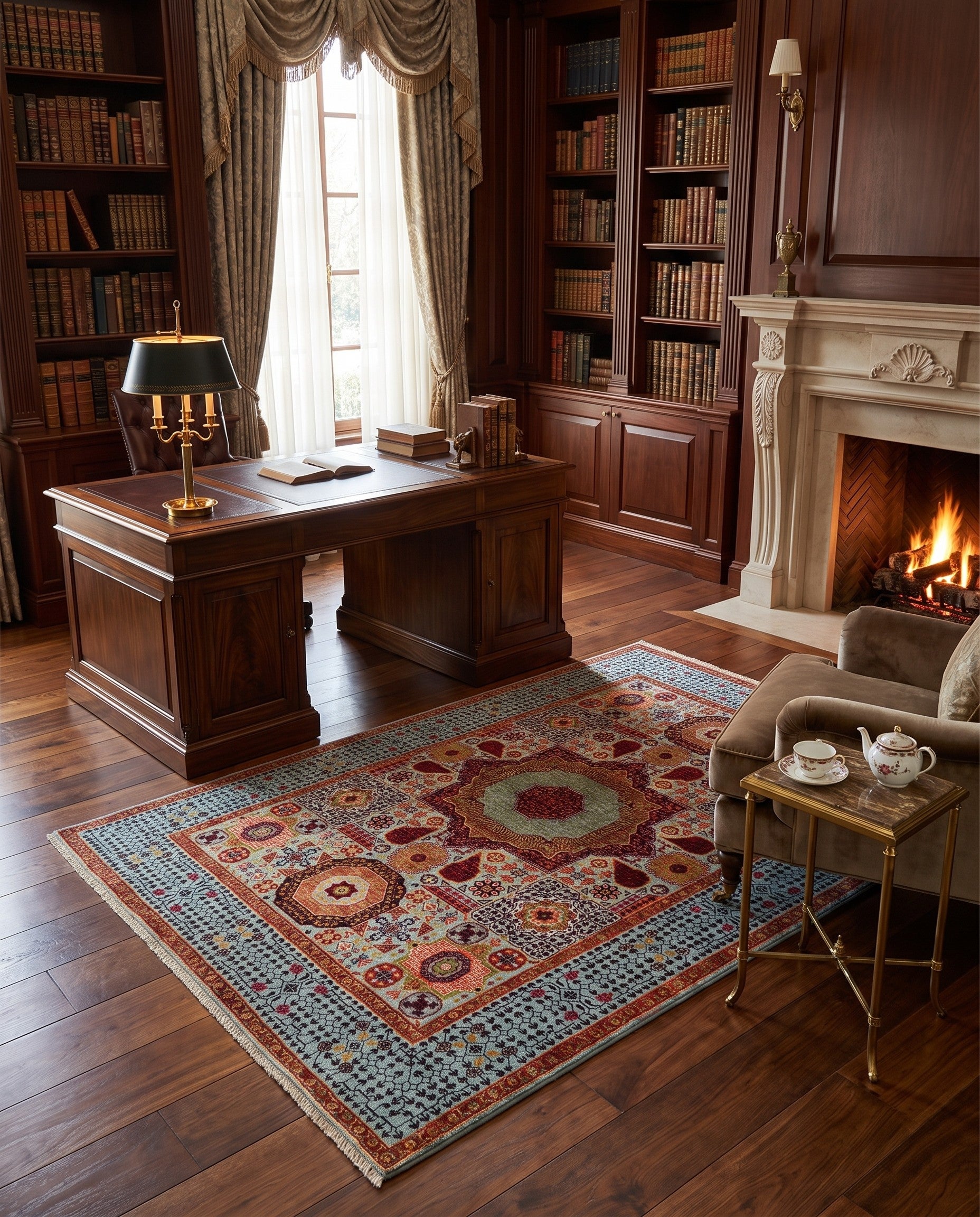5' x 6' 8 Hand Knotted Mamluk Ziegler Rug