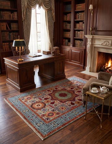 5' x 6' 8 Hand Knotted Mamluk Ziegler Rug