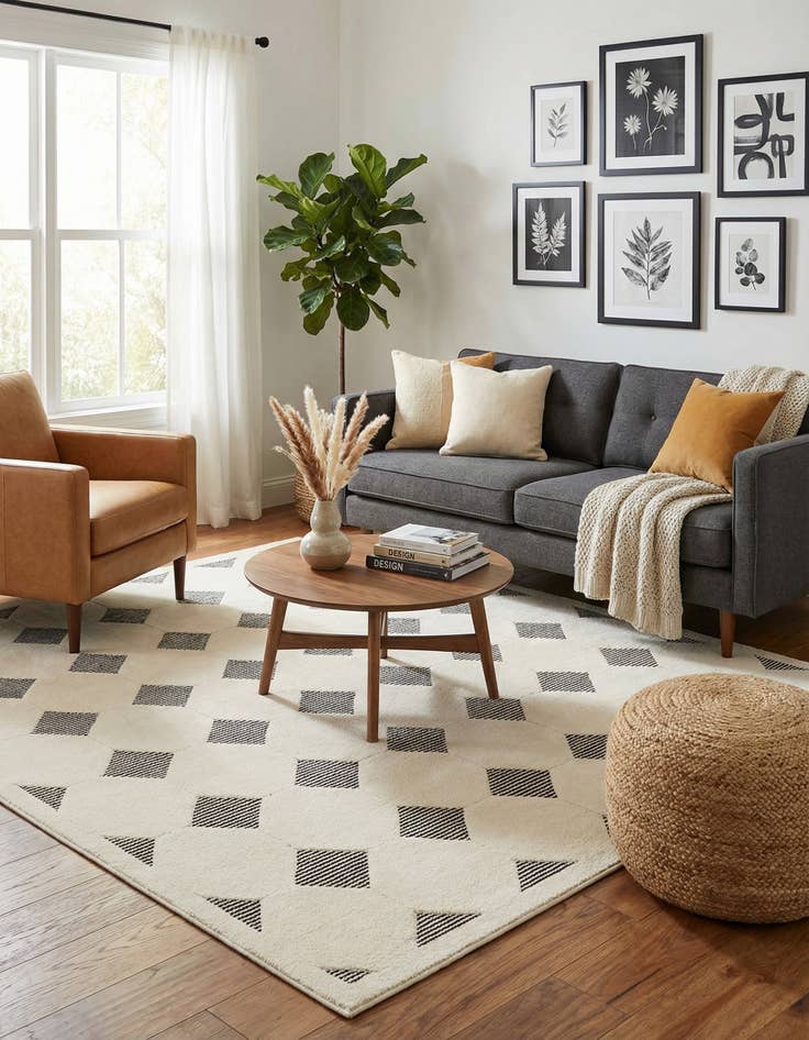 Detail image of 7' 10 x 7' 10 Prismatic Square Rug