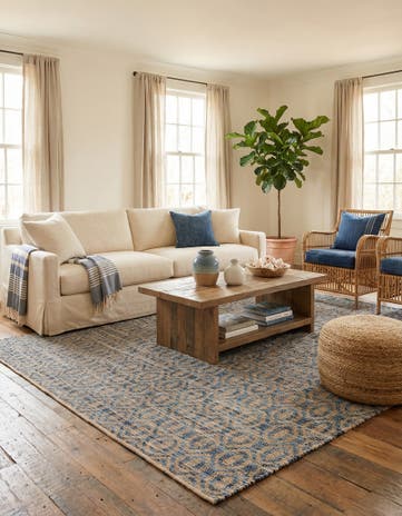 10' x 14' 1 Hand Woven Chindi Jute Rug