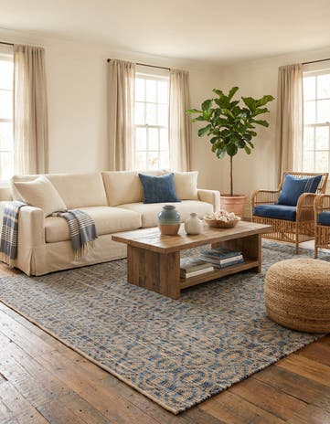 10' x 14' 1 Hand Woven Chindi Jute Rug