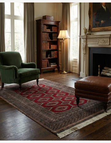 4' 1 x 6' 3 Hand Knotted Bokhara Oriental Wool Rug