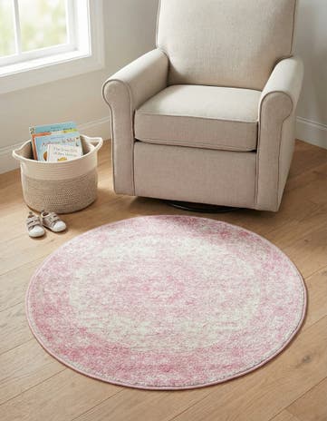 Pink Dover Round Rug