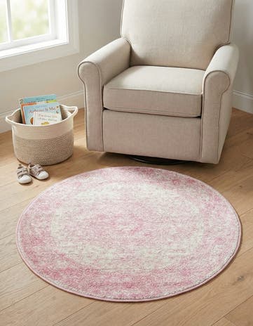 Pink Dover Round Rug