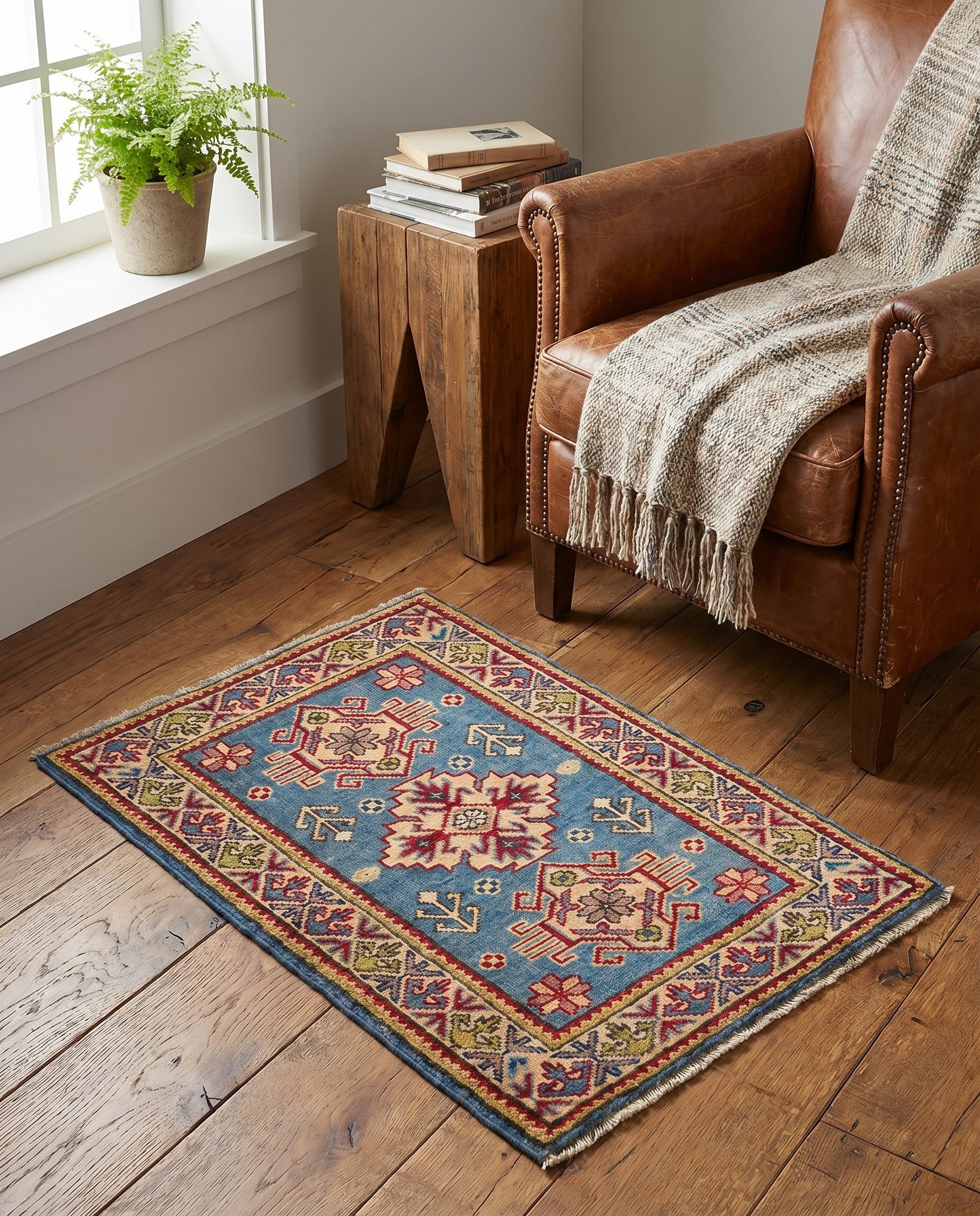 2' x 2' 11 Hand Knotted Kazak Rug