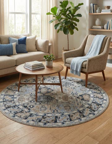 5' 3 x 5' 3 Kamala Washable Round Rug