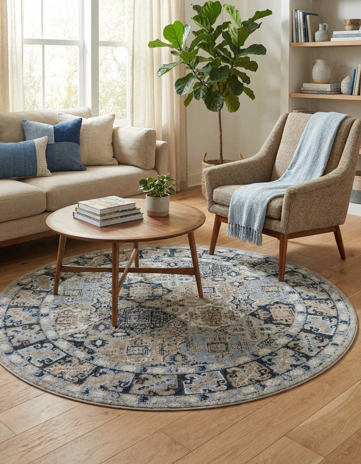 5' 3 x 5' 3 Kamala Washable Round Rug