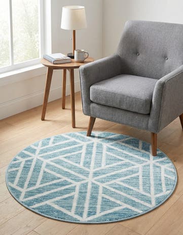 3' 3 x 3' 3 Lattice Trellis Round Rug