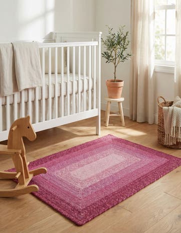 2' x 3' 1 Handmade Hand Braided Wool Rug