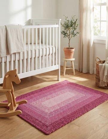2' x 3' 1 Handmade Hand Braided Wool Rug
