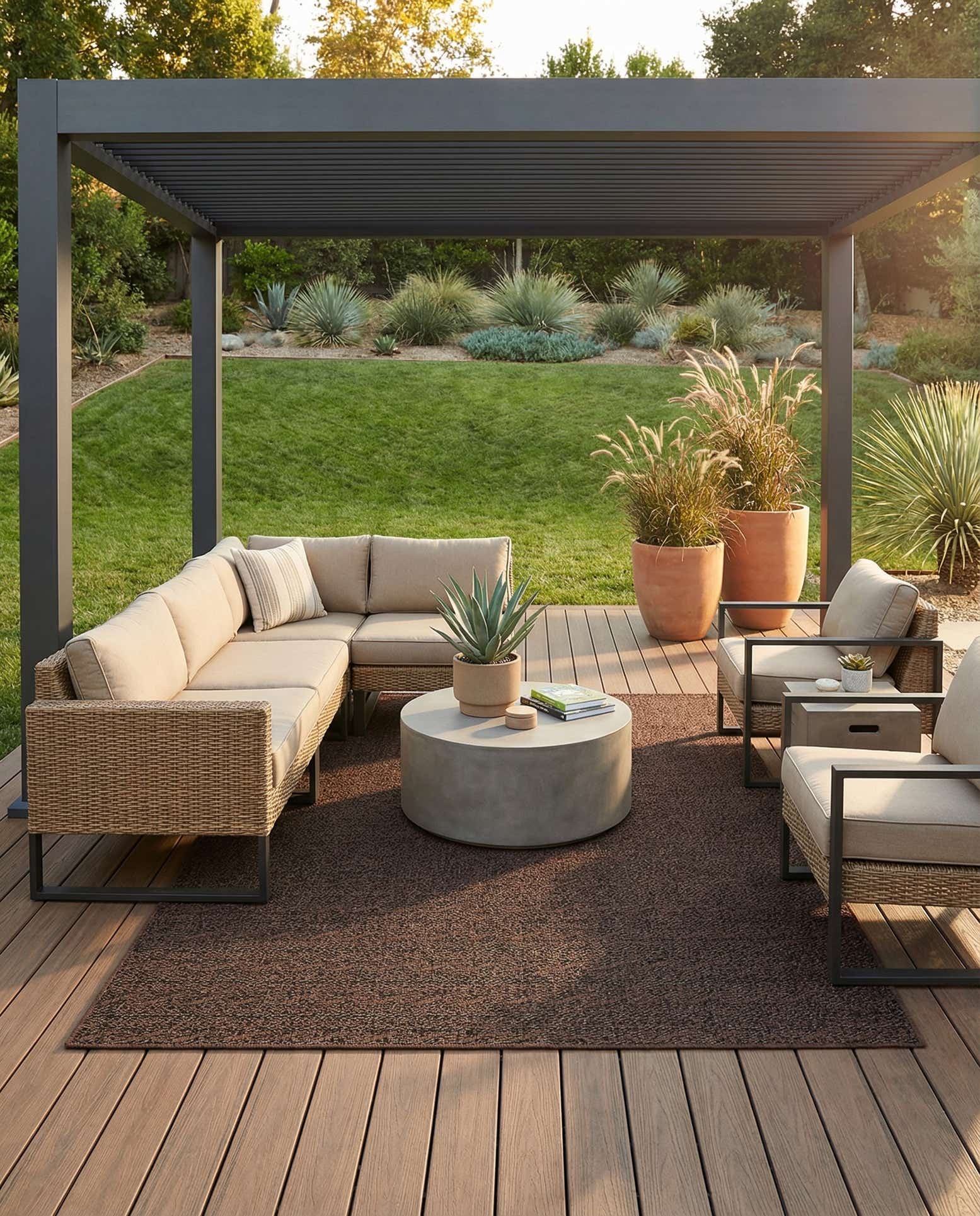 5' 3 x 8' Easy-Clean Modern Indoor / Outdoor Rug