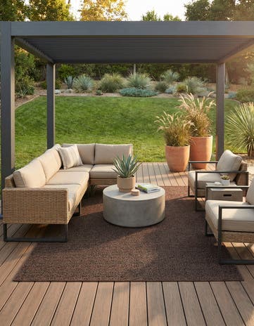5' 3 x 8' Easy-Clean Modern Indoor / Outdoor Rug