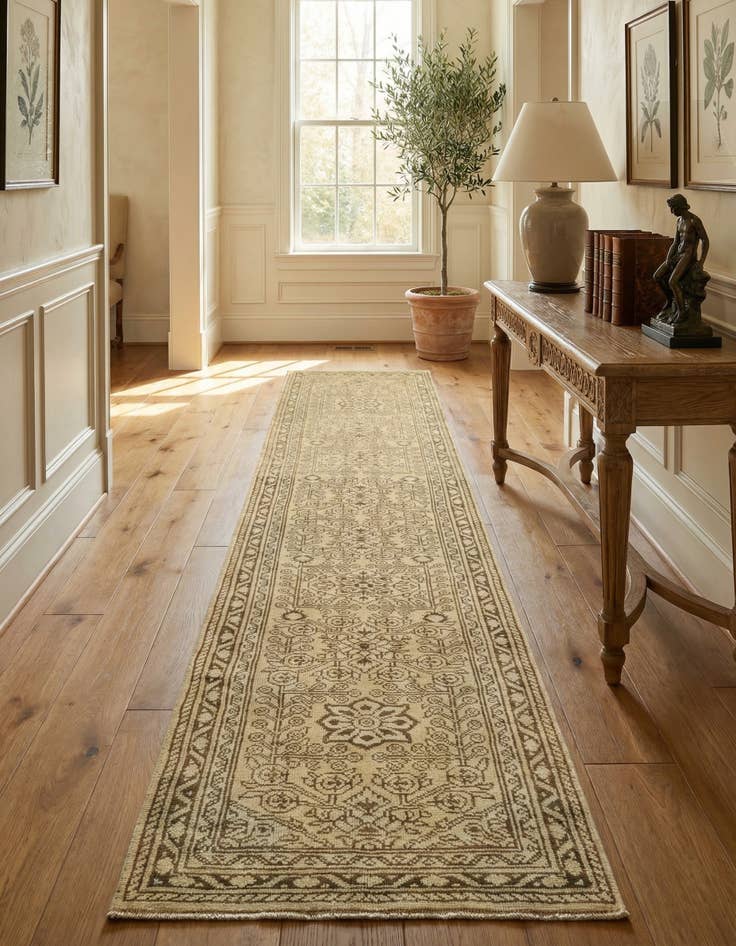 Detail image of 2' 8 x 12' 11 Hand Knotted Oushak Wool Runner Rug