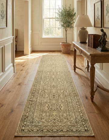 2' 8 x 12' 11 Hand Knotted Oushak Wool Runner Rug