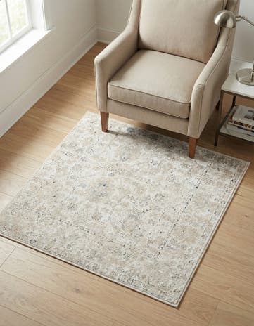 Ivory Oregon Square Rug