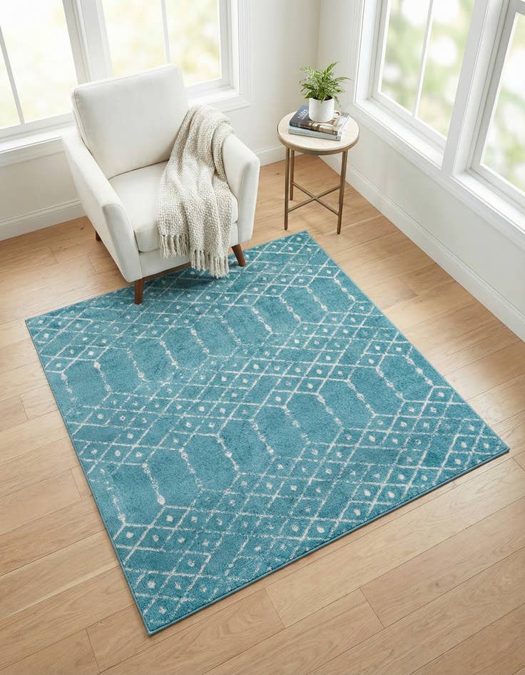 Detail image of 5' 3 x 5' 3 Paxon Trellis Square Rug