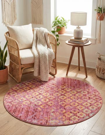 Pink Prism Round Rug