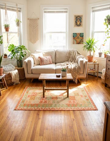 3' x 4' 10 Hand Woven Kilim Waziri Wool Rug