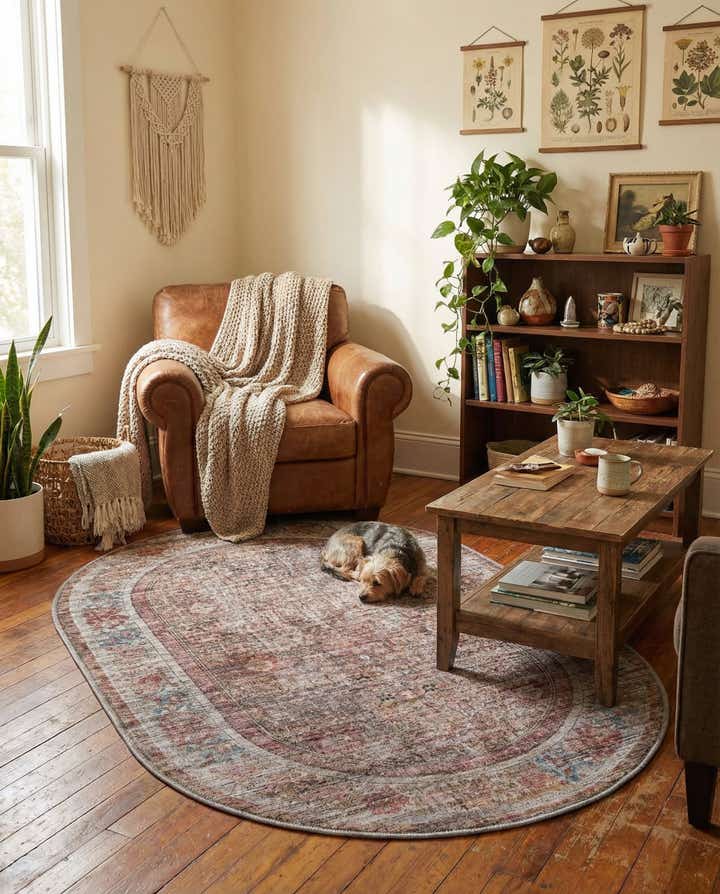 4' x 6' Washable Nostalgia Oval Rug