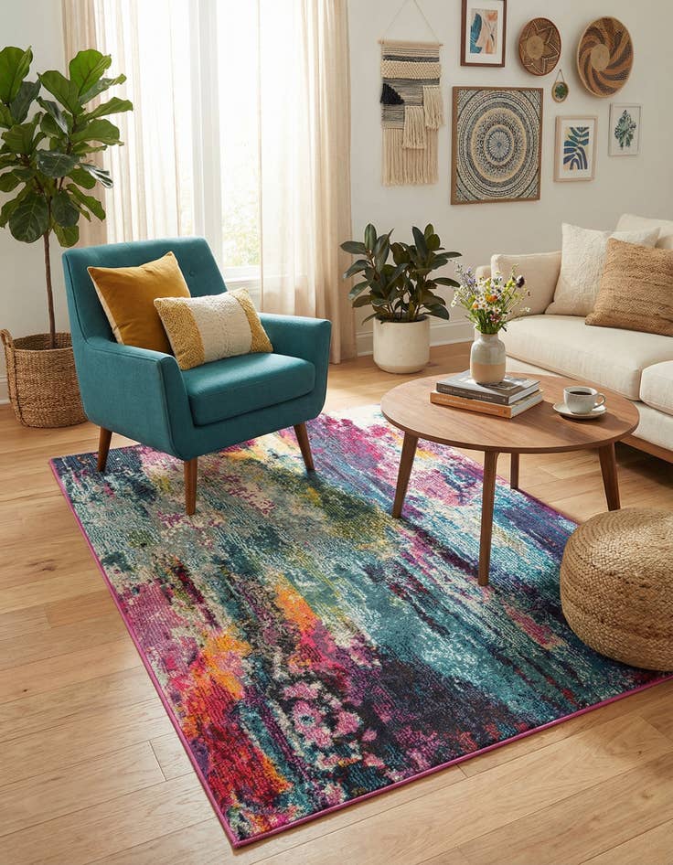 Detail image of 3' 3 x 5' 3 Washable Theia Rug