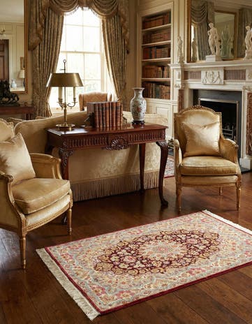 2' 7 x 3' 11 Ghom Silk Rug