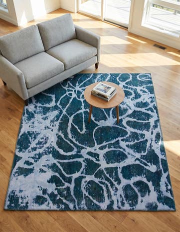 5' 5 x 6' 4 Hand Knotted Ultra Vintage Persian Wool Square Rug