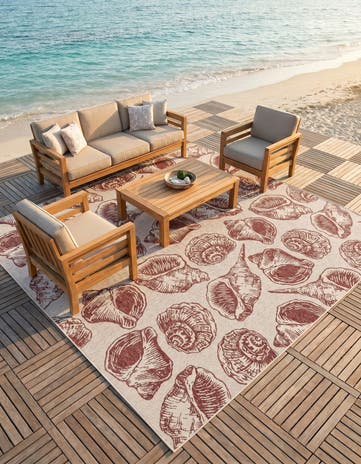 12' x 12' Easy-Clean Coastal Indoor / Outdoor Square Rug
