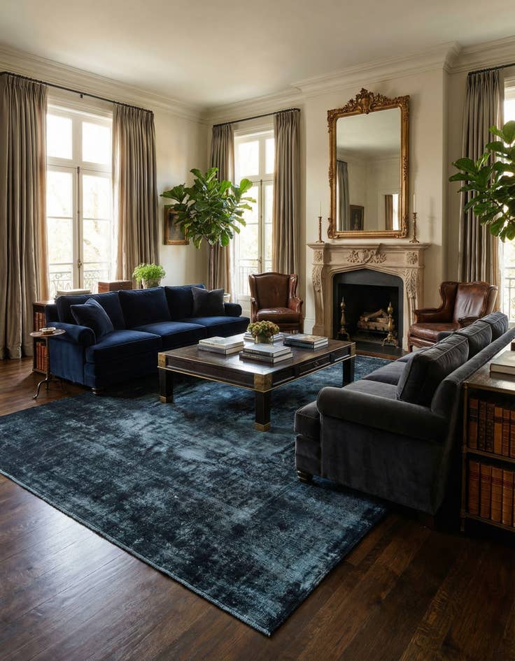 Detail image of 12' 7 x 12' 9 Vintage Royal Wool Square Rug