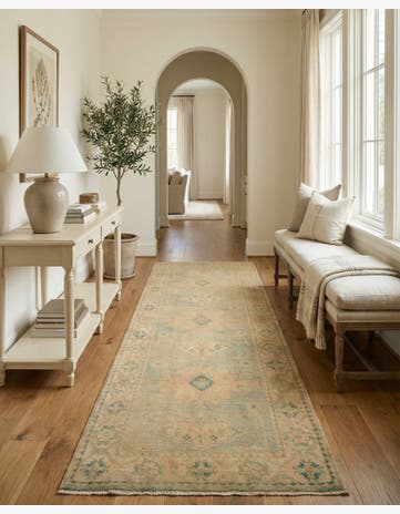 2' 9 x 8' 6 Hand Knotted Oushak Wool Runner Rug