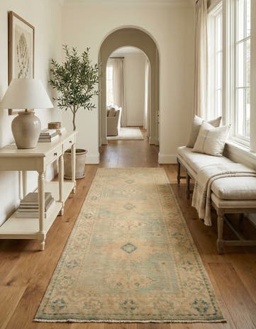 2' 9 x 8' 6 Hand Knotted Oushak Wool Runner Rug