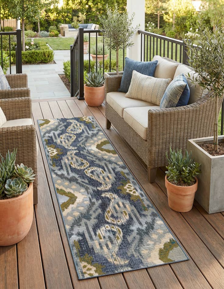 Detail image of 2' x 6' Easy-Clean Modern Indoor / Outdoor Runner Rug
