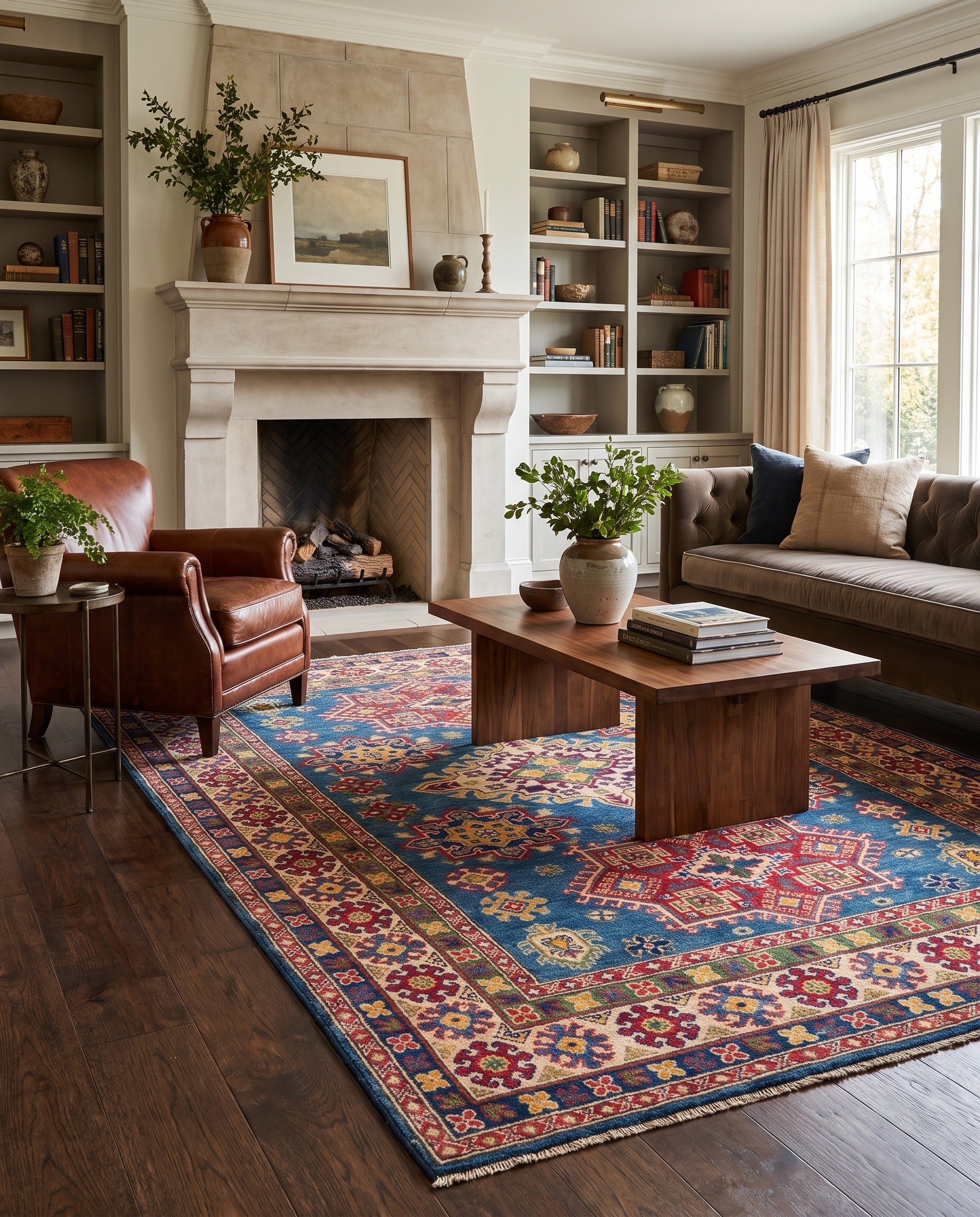 4' 11 x 7' 3 Hand Knotted Kazak Rug