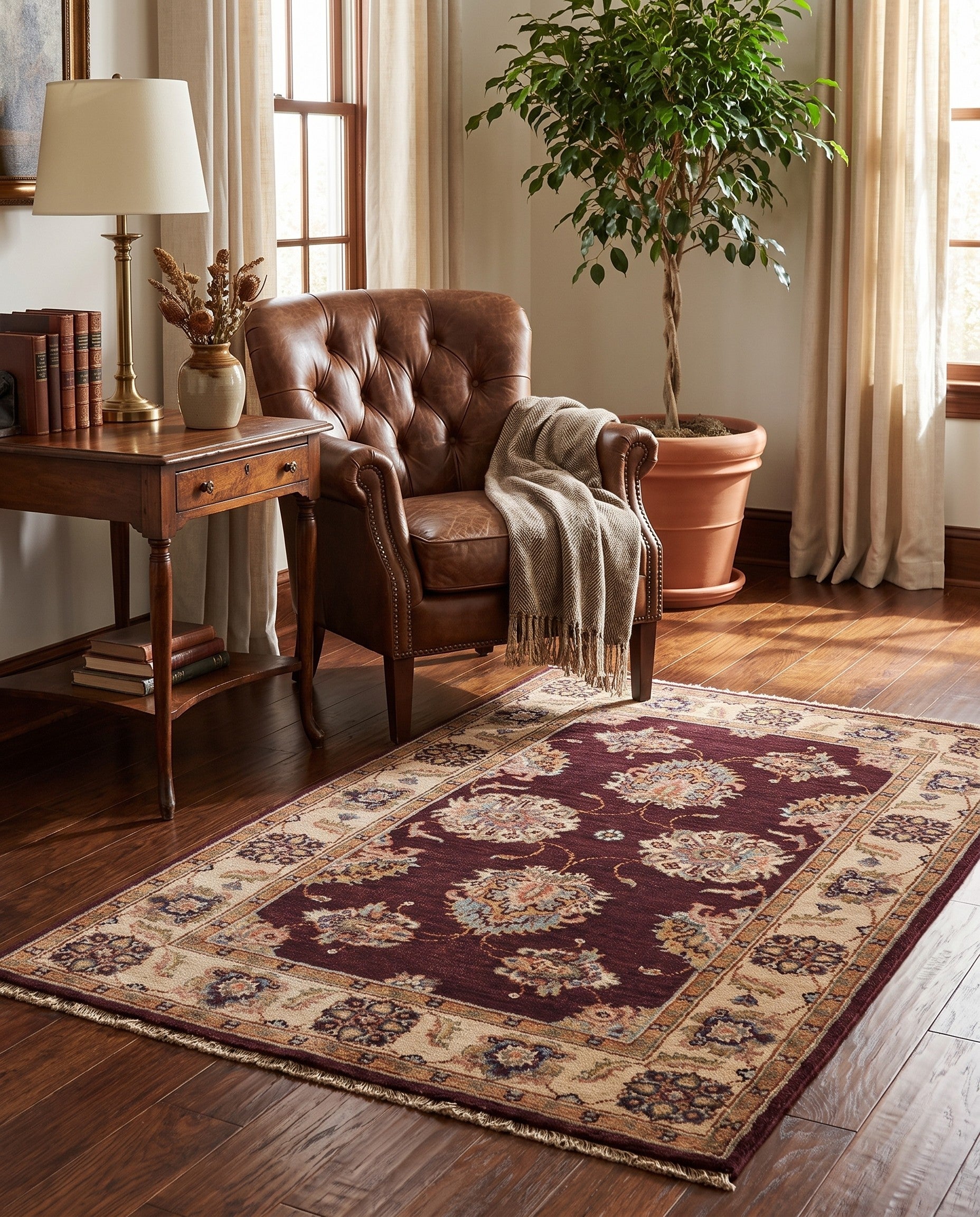 2' 9 x 4' Hand Knotted Ziegler Rug