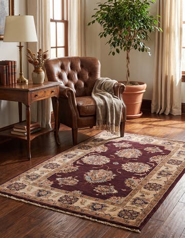 2' 9 x 4' Hand Knotted Ziegler Rug