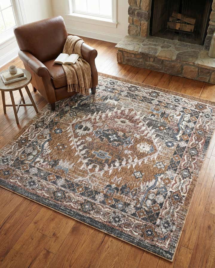 5' 3 x 5' 3 Eco Southwestern Square Rug