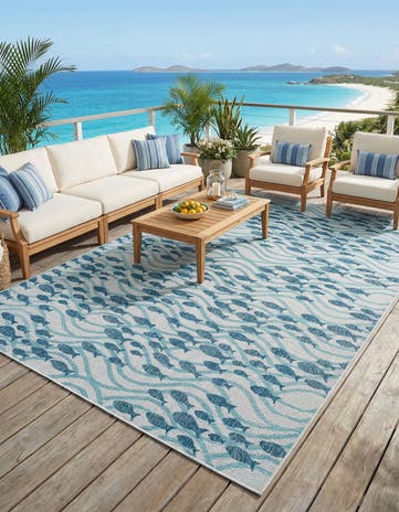 10' x 14' Easy-Clean Coastal Indoor / Outdoor Rug