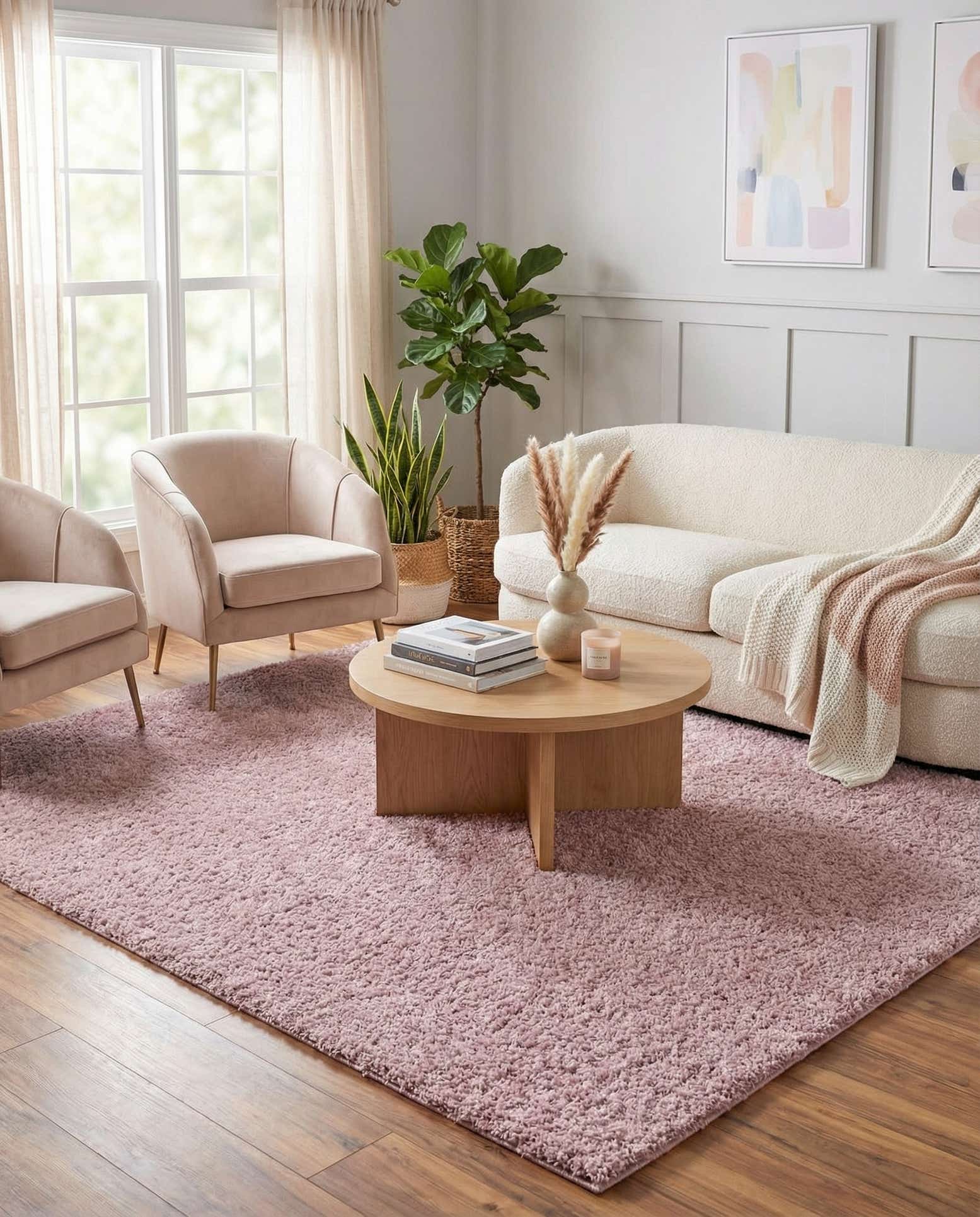 7' 10 x 7' 10 Soft Solid Shag Square Rug