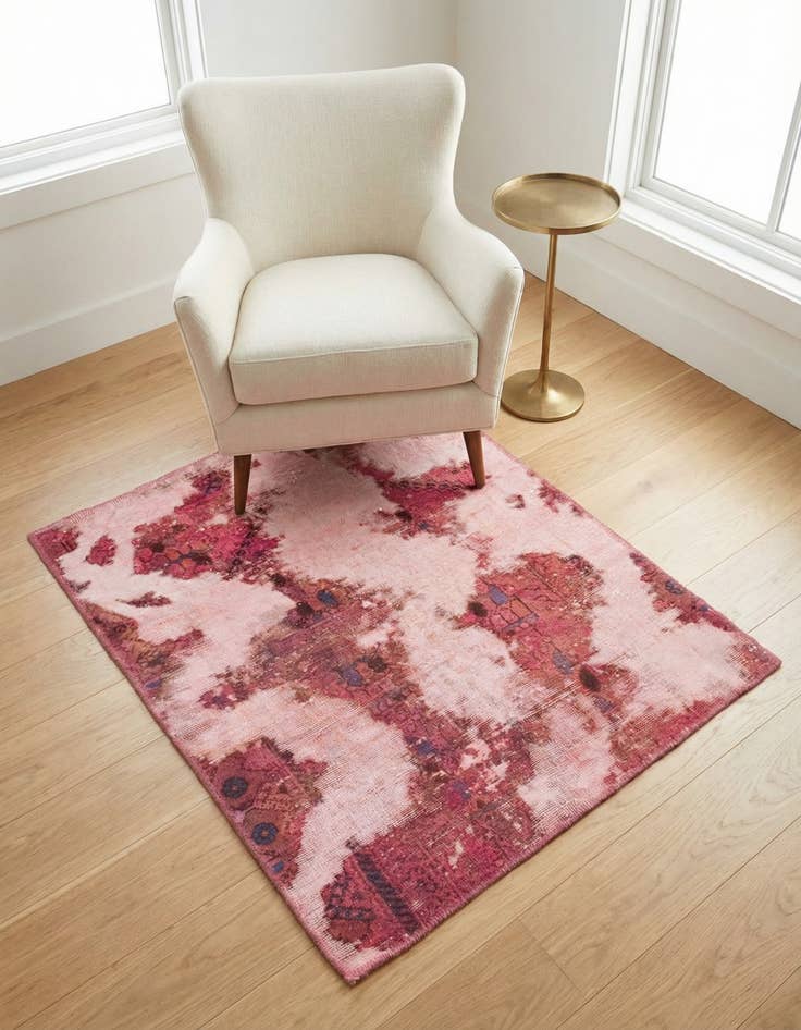 Detail image of 3' x 3' 7 Hand Knotted Ultra Vintage Persian Wool Square Rug