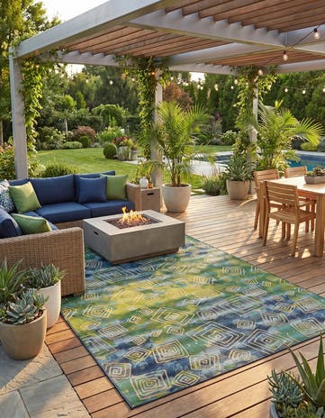 8' x 11' 4 Easy-Clean Modern Indoor / Outdoor Rug