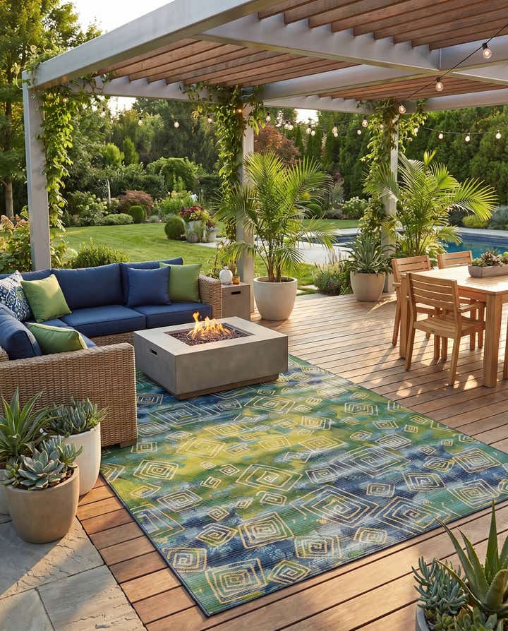 8' x 11' 4 Easy-Clean Modern Indoor / Outdoor Rug