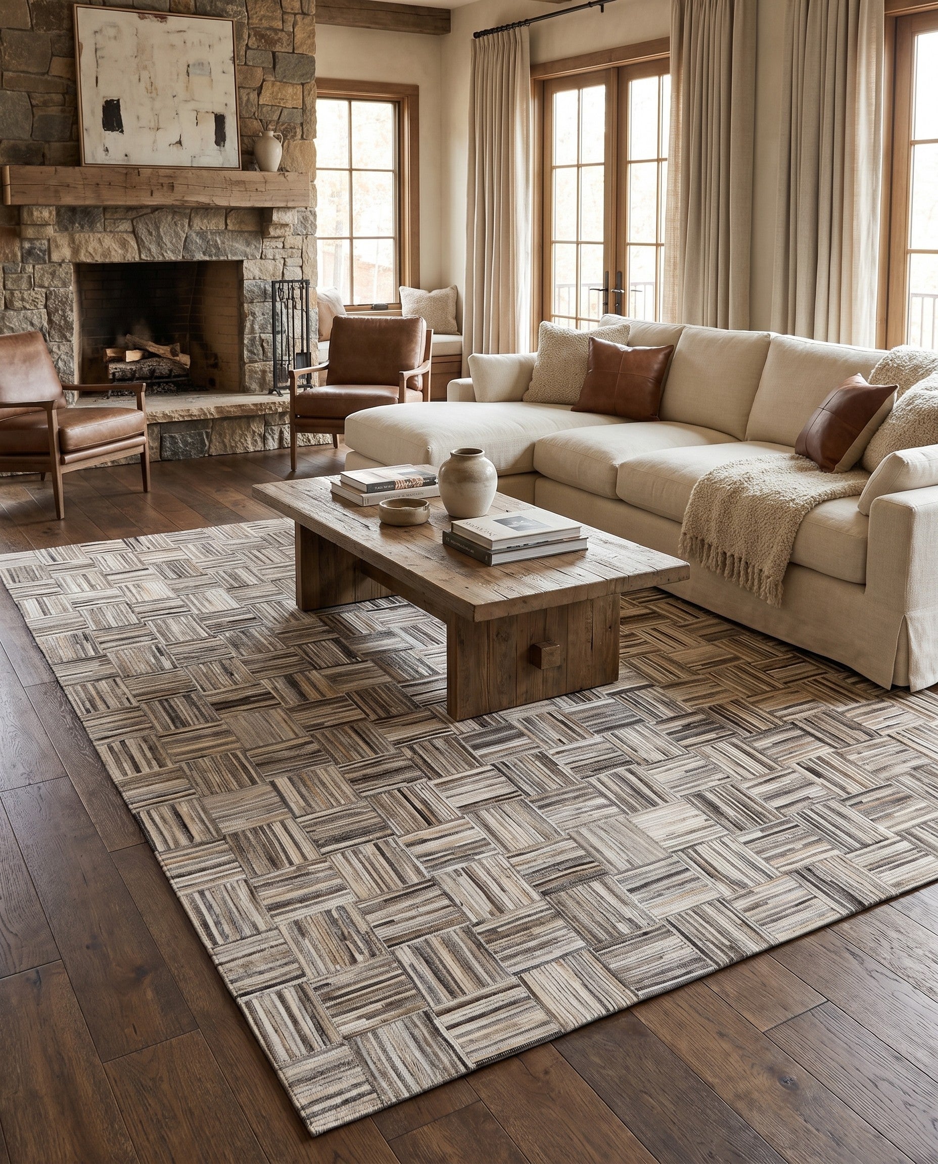 4' 11 x 7' 10 Cowhide - Patchwork Rug