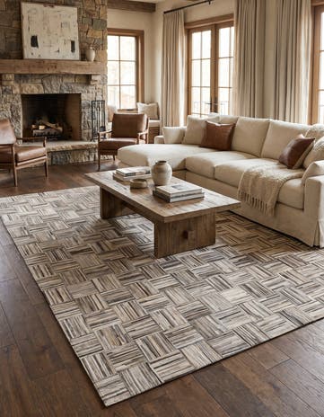 4' 11 x 7' 10 Cowhide - Patchwork Rug