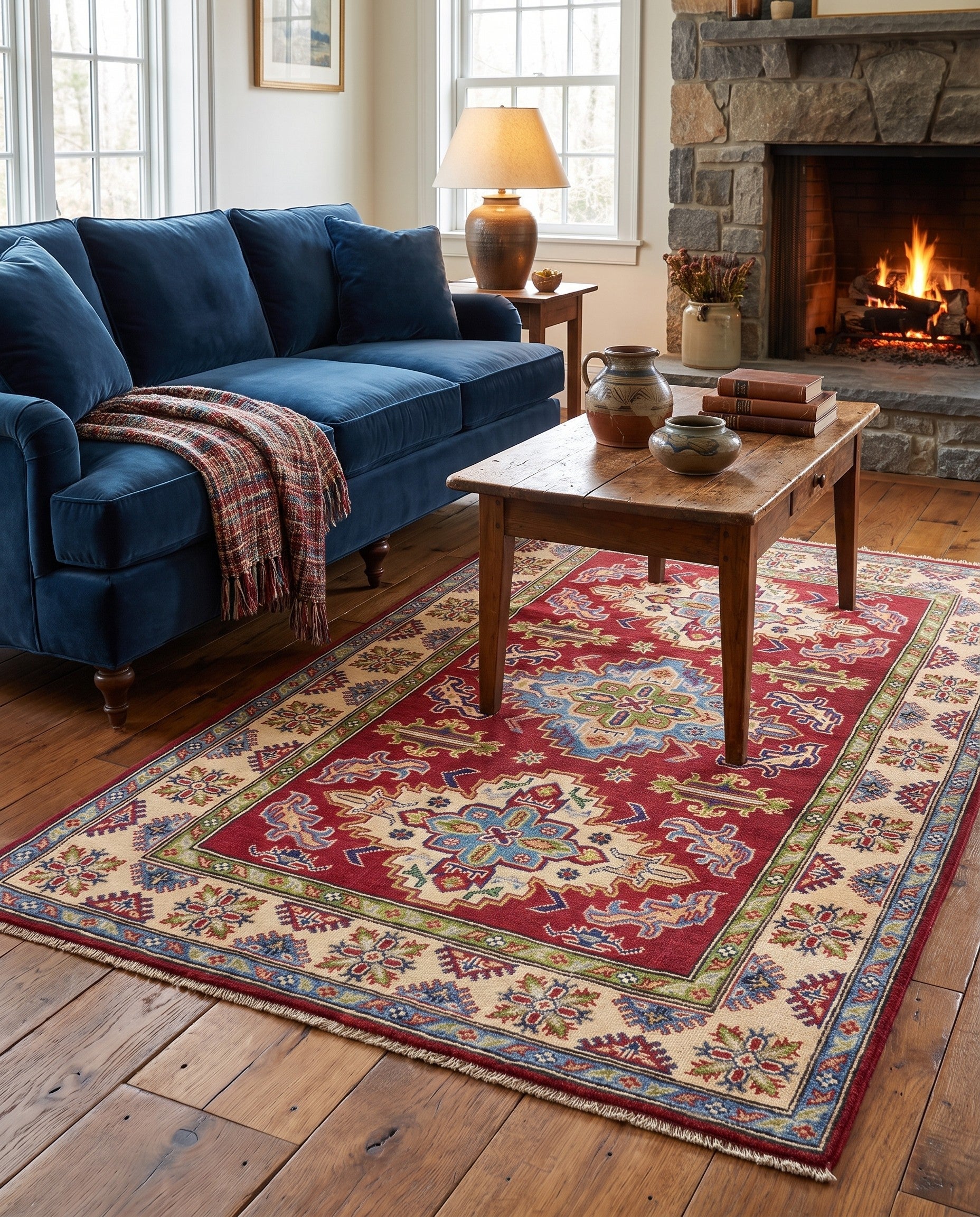 125cm x 200cm Hand Knotted Kazak Rug