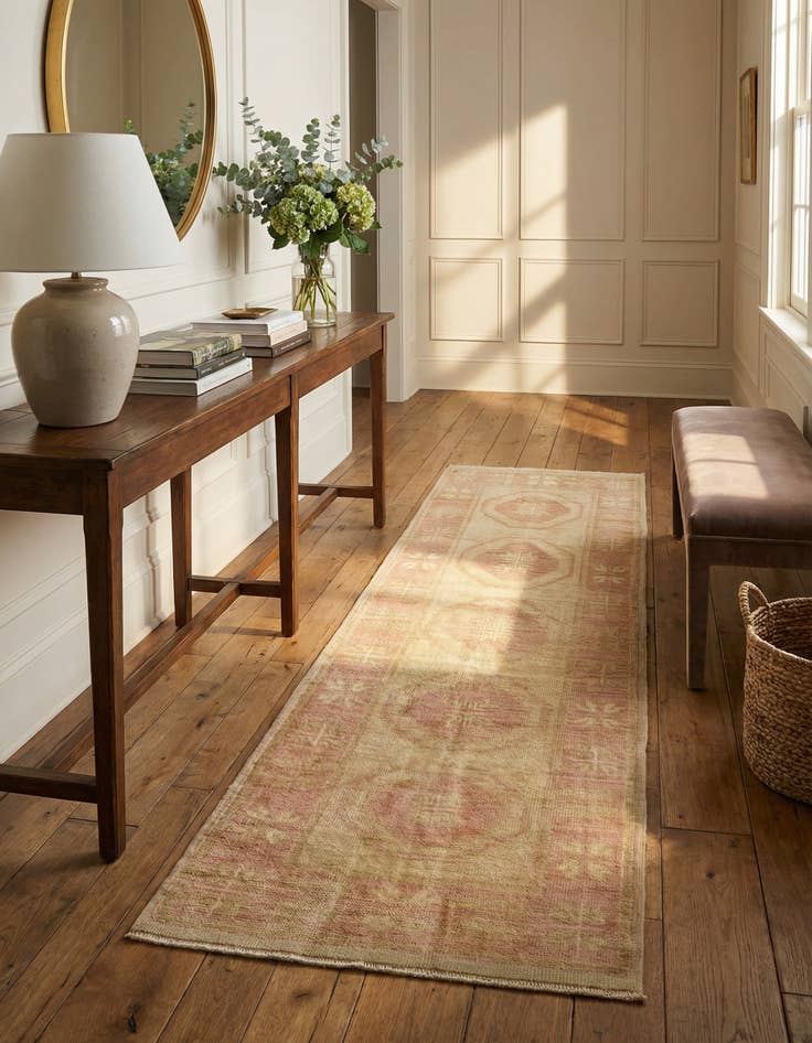 Detail image of 2' 10 x 8' 5 Hand Knotted Oushak Wool Runner Rug