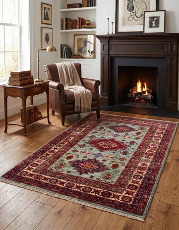 3' 4 x 5' 1 Hand Knotted Kazak Rug